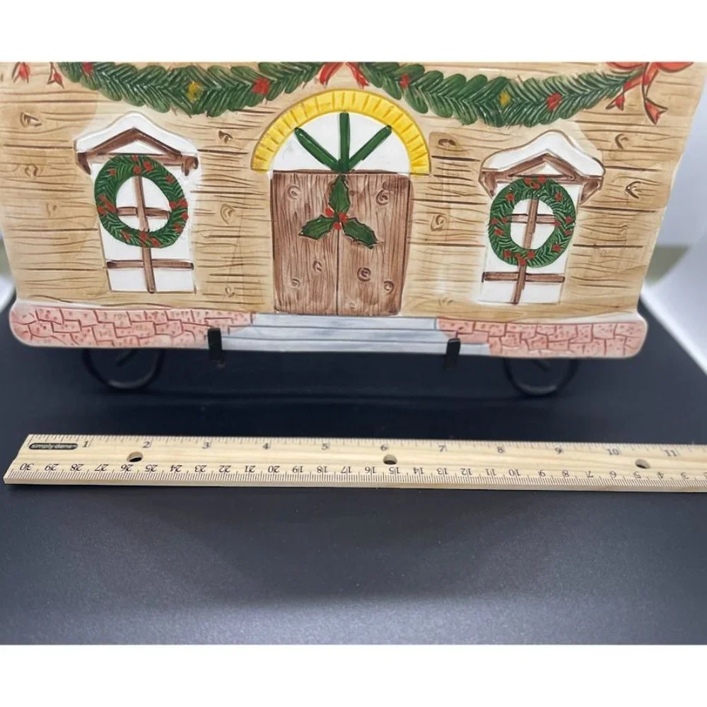 Vintage Ceramic House‎ Trivet Wall Hanging Christmas Made & Hand Painted Italy